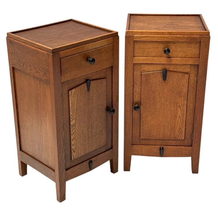 Two Art Deco Amsterdamse School Nightstands or Bedside Tables, 1920s